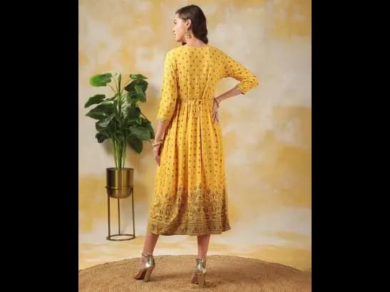 Women Floral Print Fit & Flare Dress (2)