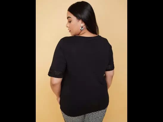 High Neck Short Sleeves Cotton T-shirt (4)