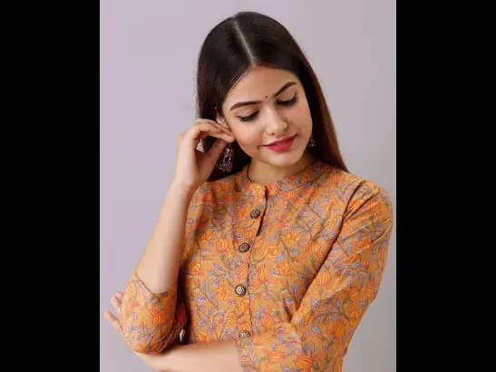 Floral Printed Collar-Neck Dress (2)