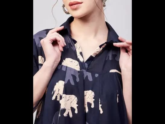 Elephant Print A-Line Dress (2)