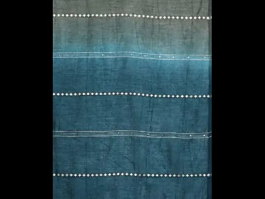 Blue Ethnic Motifs Yoke Design Thread Work Kurta with Sharara & With Dupatta (5)