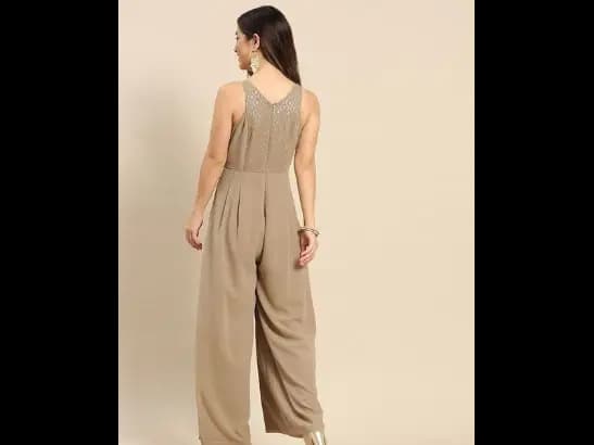 Nude-Coloured Printed Basic Jumpsuit (2)