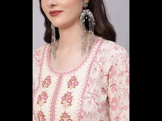 Floral Print Flared Kurta Set with Dupatta (4)