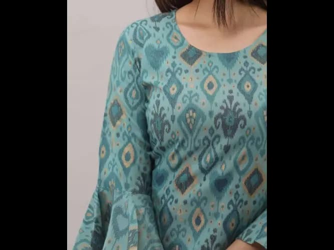 Floral Print Straight Kurta with Sharara (6)