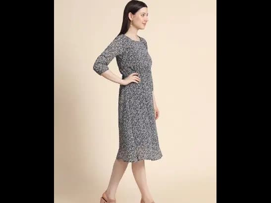 Women Black A-Line Dress (4)