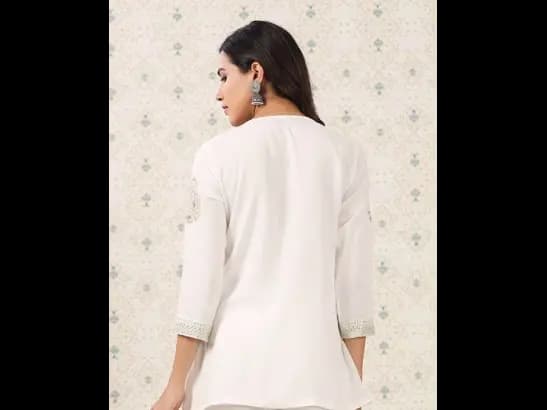 Floral Embroidered Sequinned A Line Top (2)