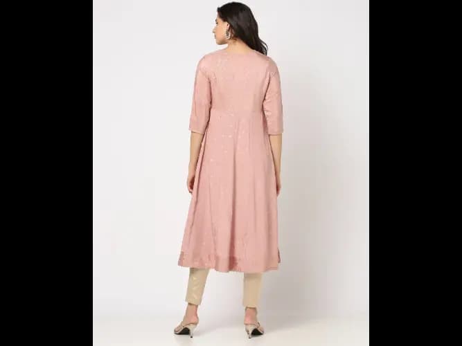 Zari Woven Flared Kurta (3)