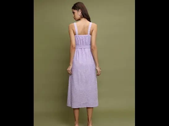 Ethnic Motifs Embroidered A-Line Midi Dress (4)