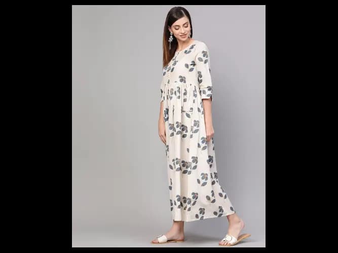 Tropical Printed A-Line Dress (3)