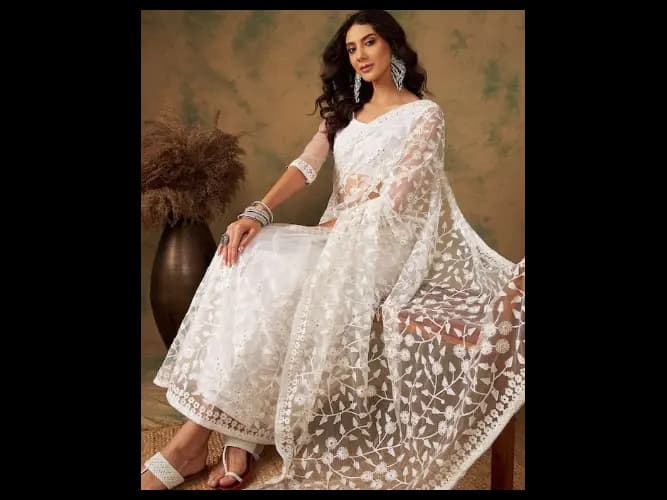 Embroidered Net Sarees (5)