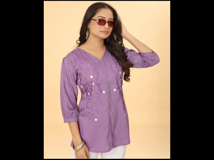 Embroidered V-Neck Tunic (4)