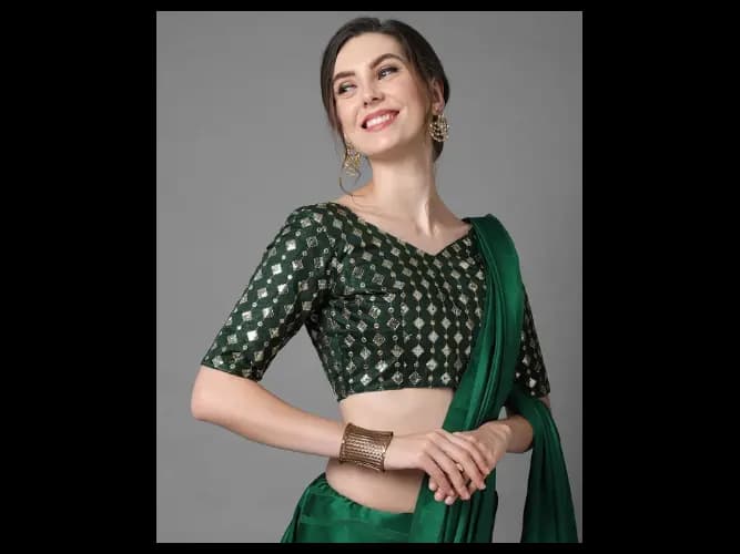 Green Striped Leheriya Saree