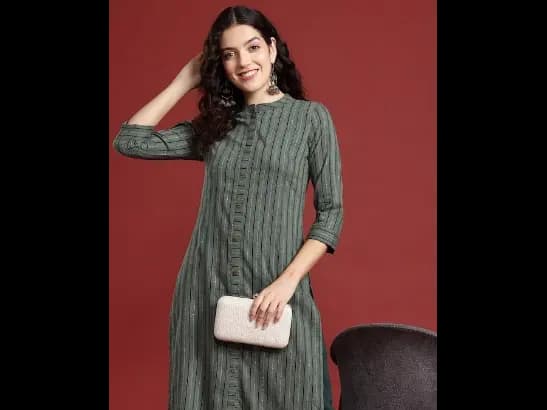 Sequinned Pure Cotton Kurta with Palazzos (3)