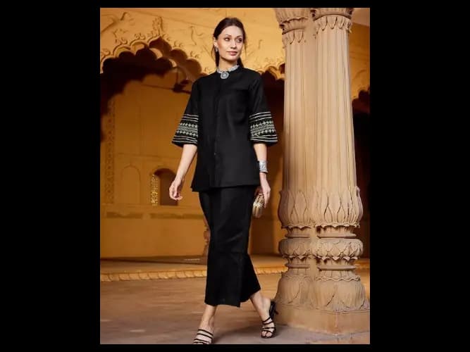 Women Shirt with Palazzos Co-Ords Set (3)