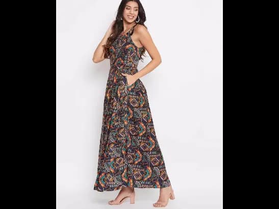 Strappy A-line Maxi Dress
