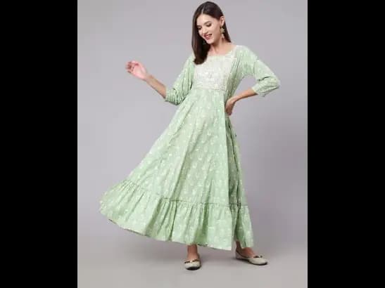 Floral Print Anarkali Kurta