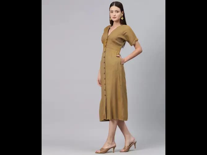 V-Neck A-Line Dress (2)