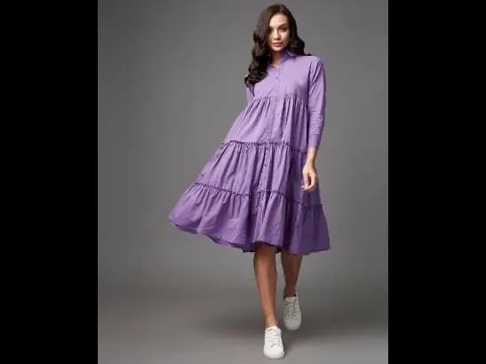 Pleated Shirt Dress