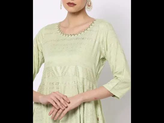 Foil Print Flared Dress (4)