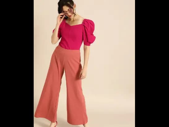 Chic Fuchsia Pink Power Shoulders Top (5)