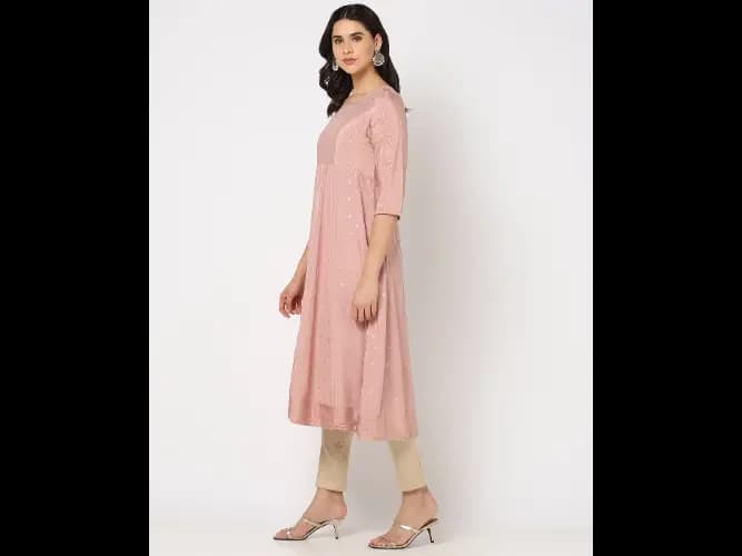 Zari Woven Flared Kurta (2)