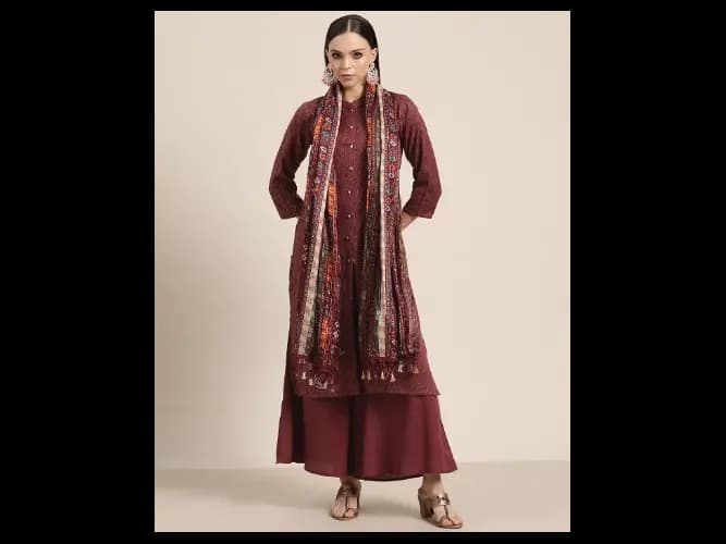 Graphic Print Straight Kurta Set (2)