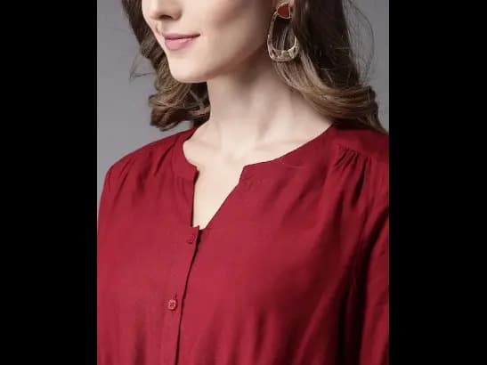 Maroon Midi A-Line Dress (3)