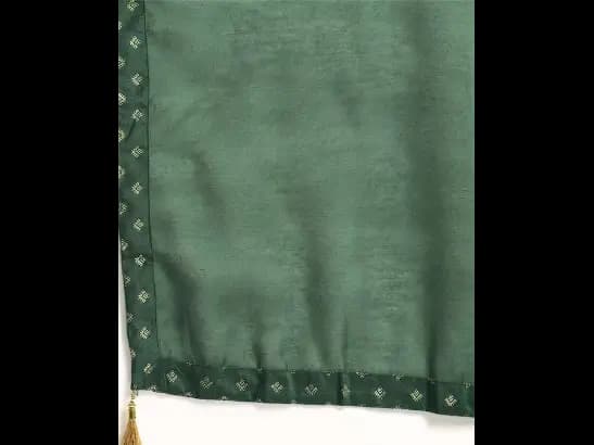 Women Green Floral Printed Regular Kurta with Trousers & With Dupatta (4)