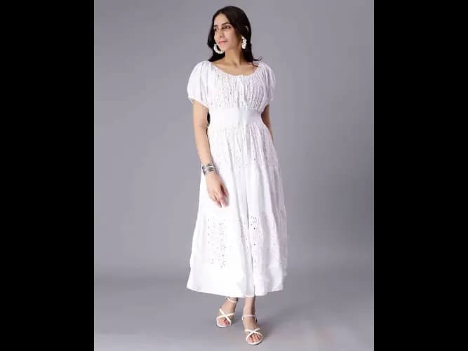 Schiffili Embroidered Tiered Dress (5)