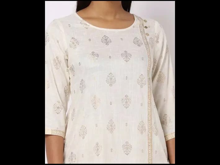 Foil Print Straight Kurta (2)