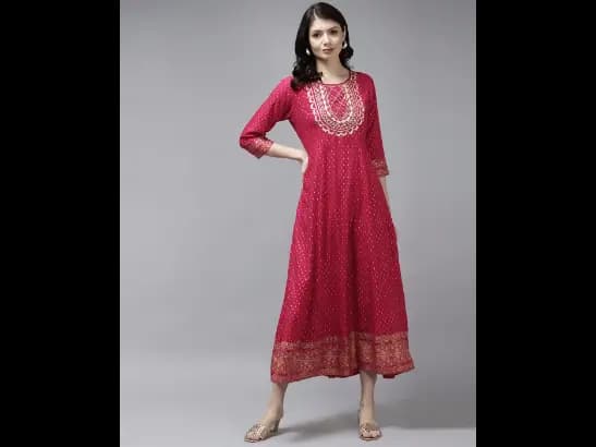 Embroidered Fit & Flare Dress