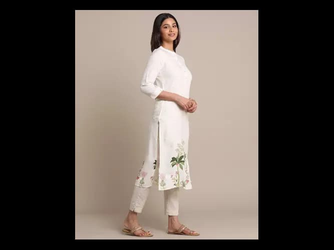 Leaf Print Straight Kurta (4)