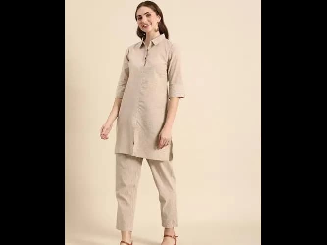 Regular Pure Cotton Kurta with Trousers (4)