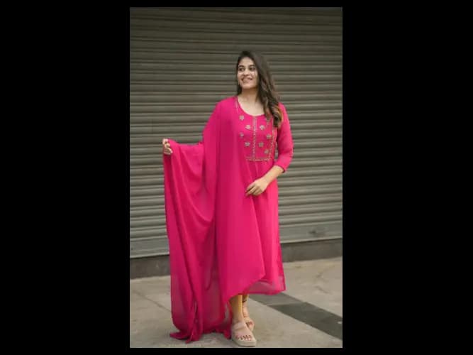 Reddish Pink (Kurti Dupatta) (2)
