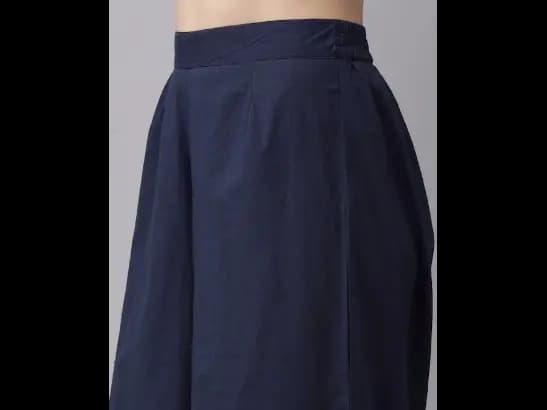 Navy Blue & Beige Printed Kurta with Palazzos (4)