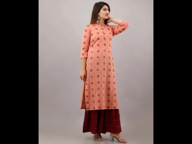 Floral Print Straight Kurta Set (5)