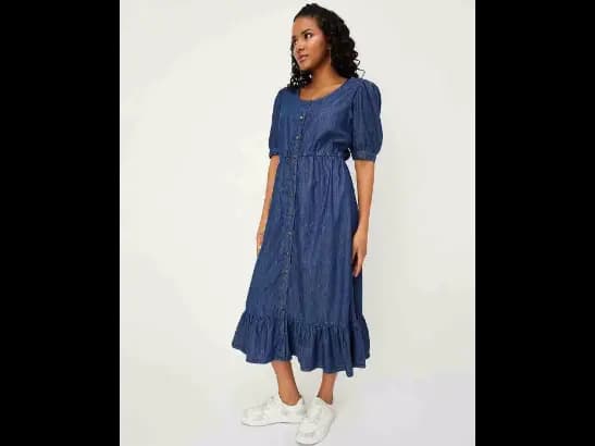 Round-Neck A-Line Dress