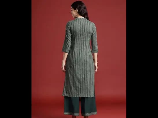 Sequinned Pure Cotton Kurta with Palazzos (6)