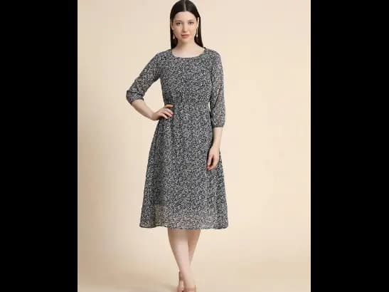 Women Black A-Line Dress