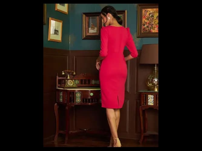 Fuchsia Scuba Sheath Dress (5)