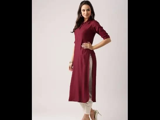 Maroon Woven Design Pathani Kurta