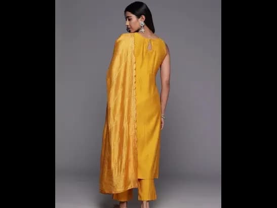 Regular Sequinned Kurta with Trousers Dupatta (3)