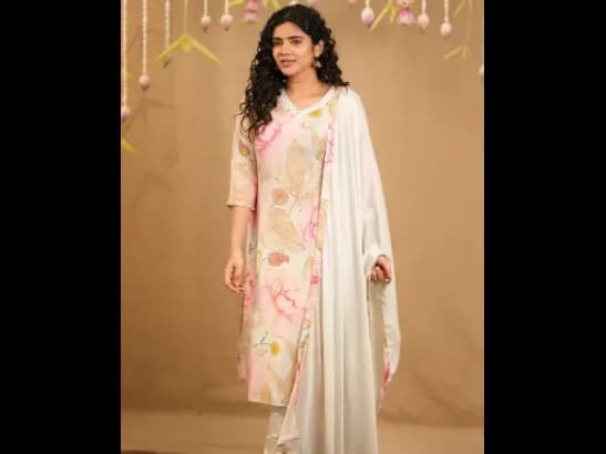 Straight Cut Kurti with Pant & Dupatta
