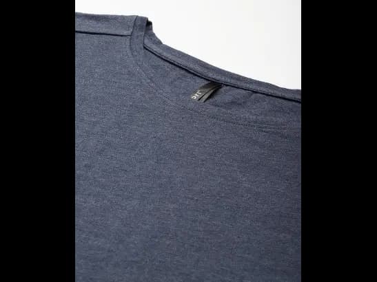 Plus Size Navy Blue Solid T-shirt (3)