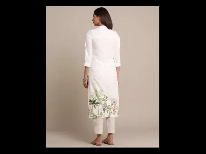 Leaf Print Straight Kurta (2)