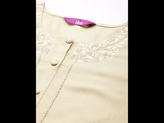 Women Floral Embroidered Pashmina Wool Tunic with Trousers (5)