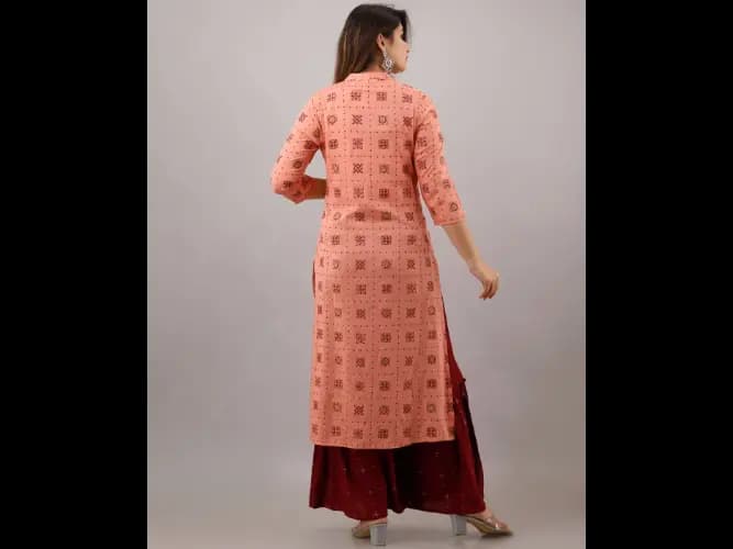 Floral Print Straight Kurta Set (4)