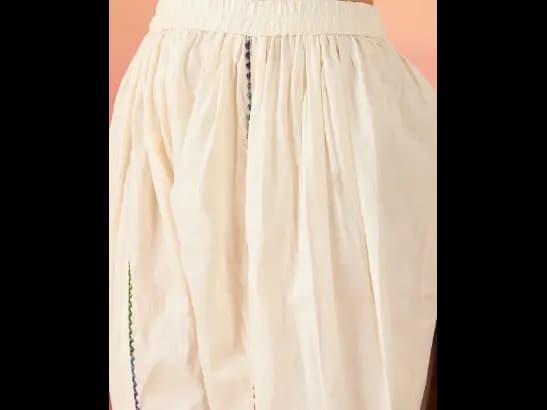 Off White Ethnic Motifs Self Design Thread Work Pure Cotton Pathani Kurta Sets (4)