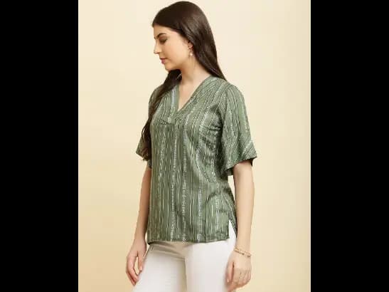 Women Striped Regular Fit Top (2)