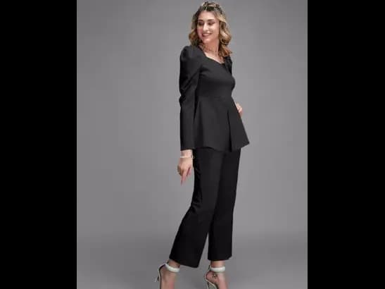 Sweetheart Neck Top With Trousers ( Full Set ) (4)